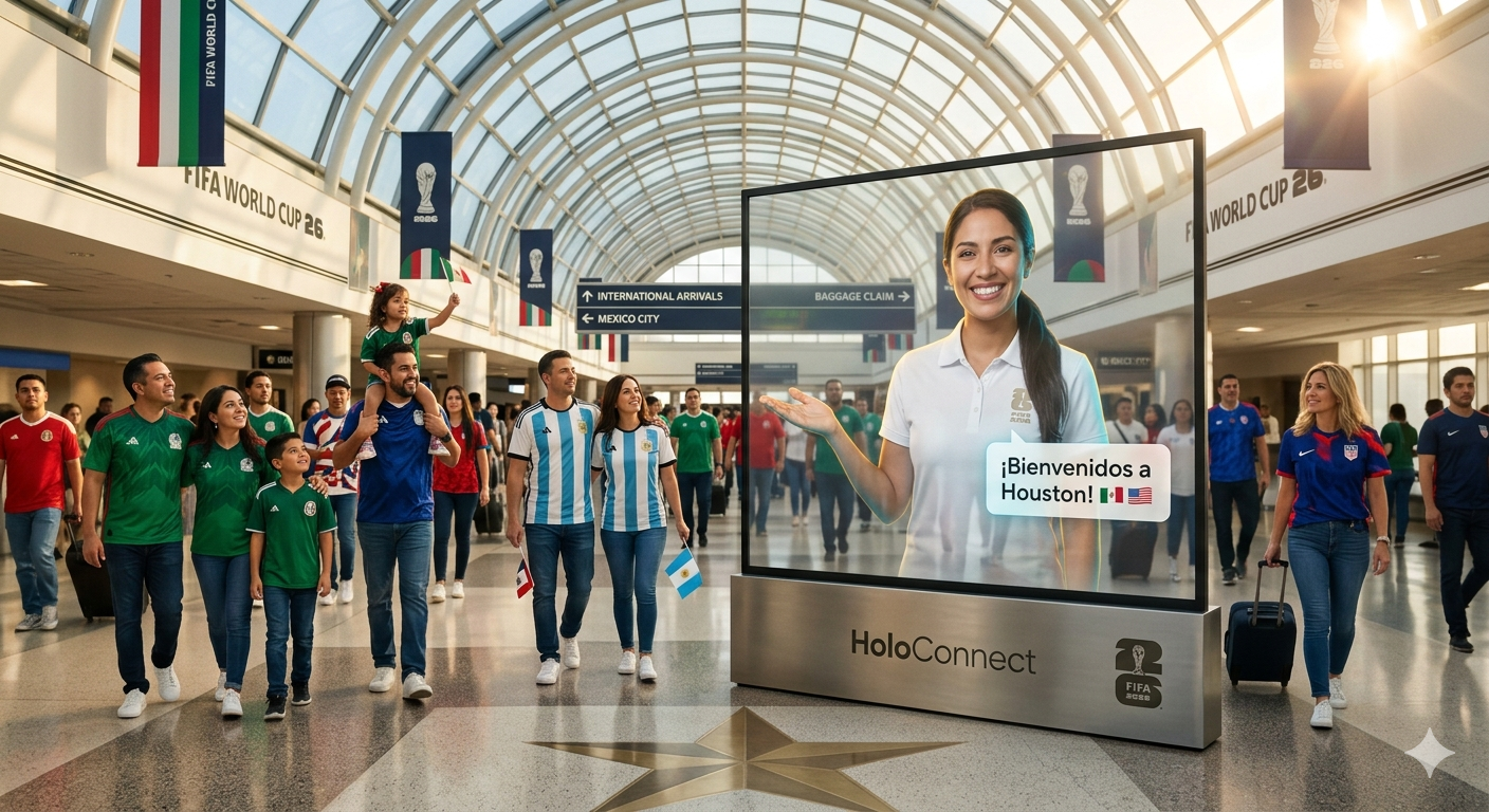 HoloConnect AI deployed at Houston Airport for FIFA World Cup 2026
